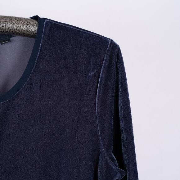 Halston Velvety Velour Asymmetric Top Sheer Hem MEDIUM Fairy Holiday Event Glam - Picture 4 of 6